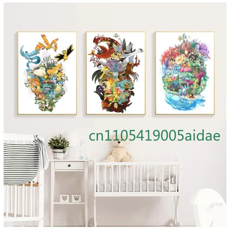 Japan Anime Game Figure Pokemon Canvas Painting Comic Poster Bulbasaur Charizard Pikachu Mural Pictures Children Home Wall Decor
Japan Anime Game Figure Pokemon Canvas Painting Comic Poster Bulbasaur Charizard Pikachu Mural Pictures Children Home Wall Decor