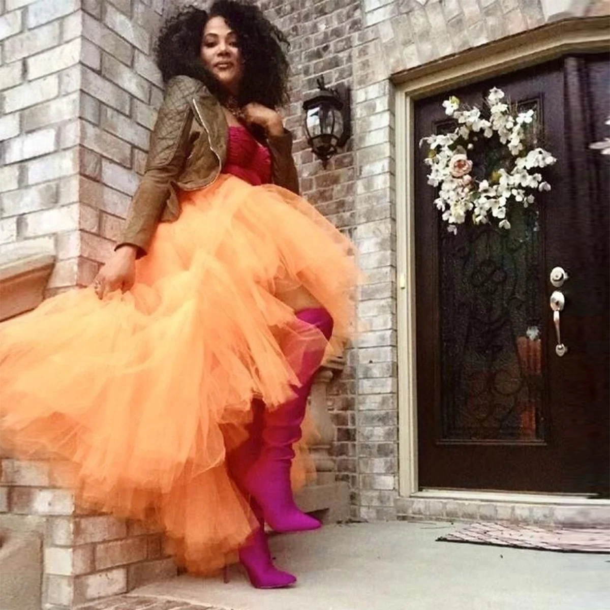 Оранжевая тюлевая юбка-пачка с высокой талией, высокая низкая пышная женская юбка для вечеринки, индивидуальный цвет и размер, женская длинная юбка, официальная одежда
Оранжевая тюлевая юбка-пачка с высокой талией, высокая низкая пышная женская юбка для вечеринки, индивидуальный цвет и размер, женская длинная юбка, официальная одежда