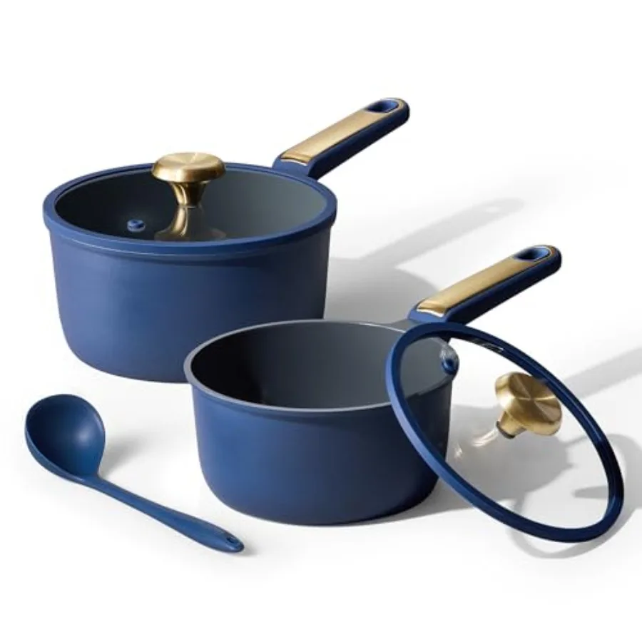 2QT and 2.5QT Sauce Pan Sets with Lid and Ladle Cooking Pots Nonstick Saucepans Cookware Set Small Kitchen Pot, Induction Compt
2QT and 2.5QT Sauce Pan Sets with Lid and Ladle Cooking Pots Nonstick Saucepans Cookware Set Small Kitchen Pot, Induction Compt