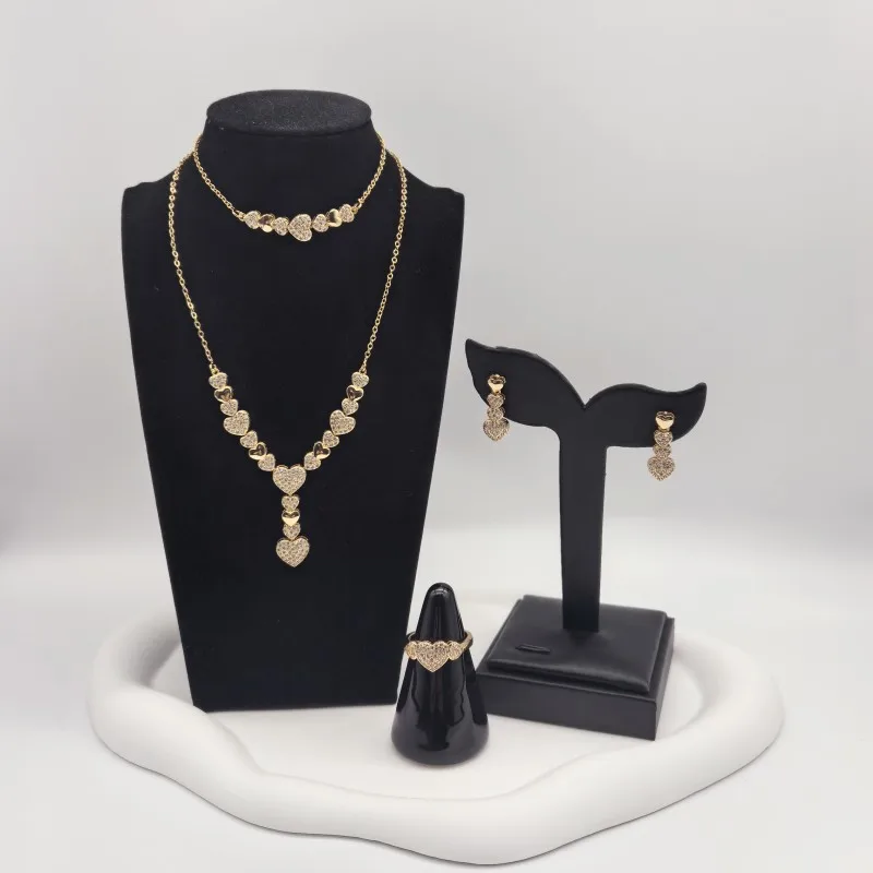 Fashion 3A Class Zircon Jewelry Set Gold-plated Wedding Dress Banquet Necklace Earring Bracelet Ring Set Ladies Gift
Fashion 3A Class Zircon Jewelry Set Gold-plated Wedding Dress Banquet Necklace Earring Bracelet Ring Set Ladies Gift