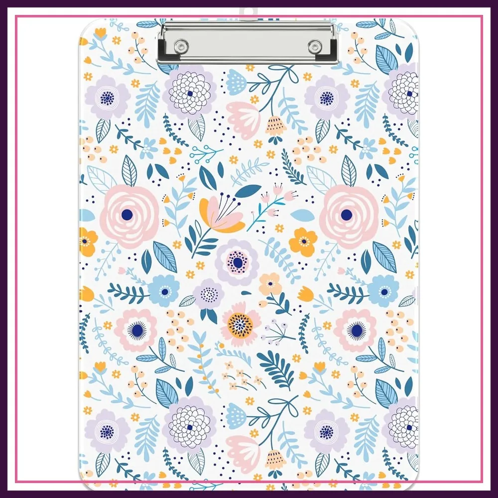 A4 Letter Size Clipboard with Metal Clip, 9x12.5 in, Cute Purple Flower Pattern, Office Decorative
A4 Letter Size Clipboard with Metal Clip, 9x12.5 in, Cute Purple Flower Pattern, Office Decorative