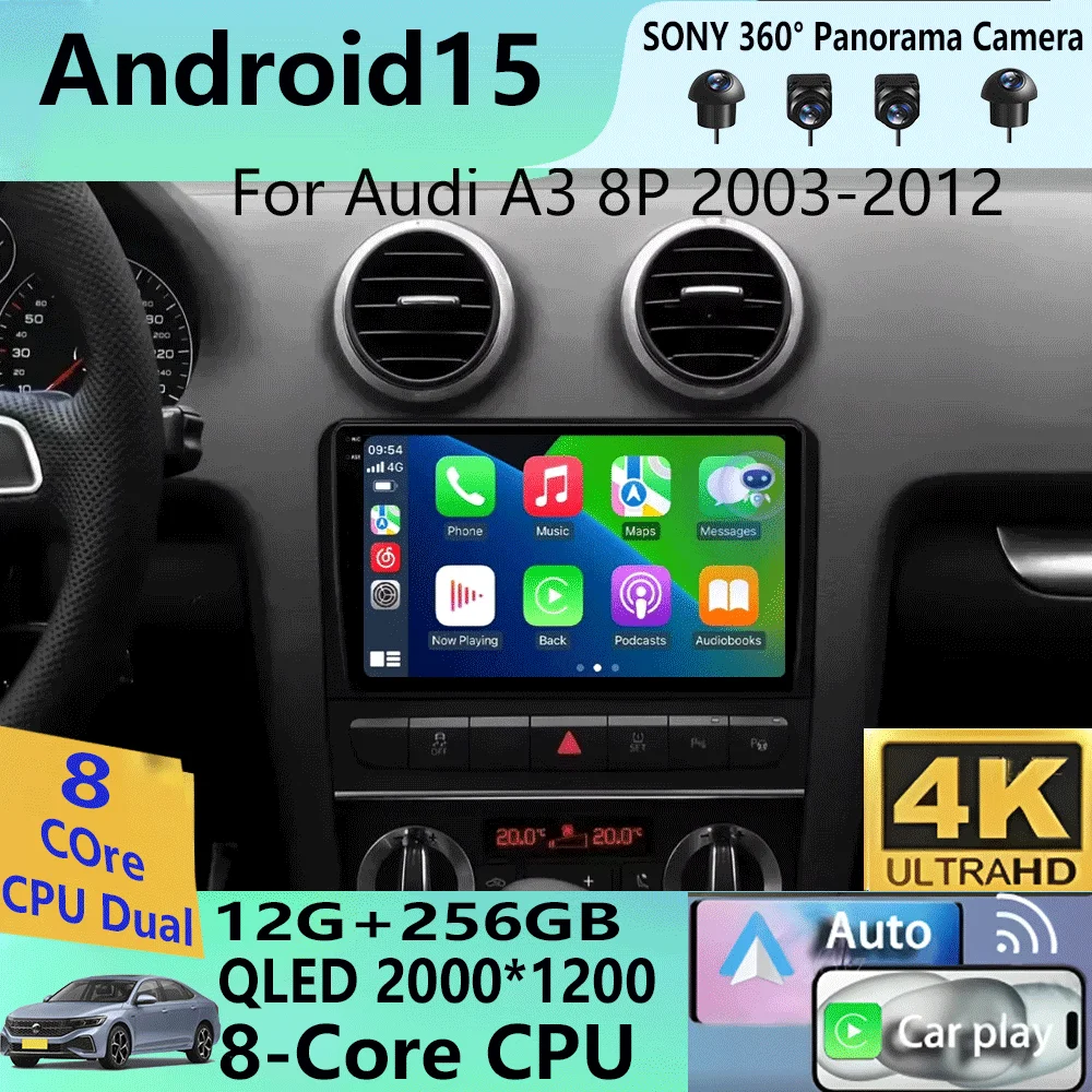 Android 15 Carplay Auto Car Radio For Audi A3 8P 2003-2013 2din Multimedia Player GPS Navigation Audio Stereo DSP 360 Camera 4G
Android 15 Carplay Auto Car Radio For Audi A3 8P 2003-2013 2din Multimedia Player GPS Navigation Audio Stereo DSP 360 Camera 4G