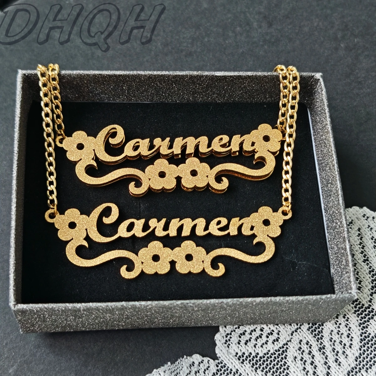 Customized Name Necklace Stainless Steel Matte Flower Necklace Women's Fashion 18k Gold Accessories Birthday Gift
Customized Name Necklace Stainless Steel Matte Flower Necklace Women's Fashion 18k Gold Accessories Birthday Gift
