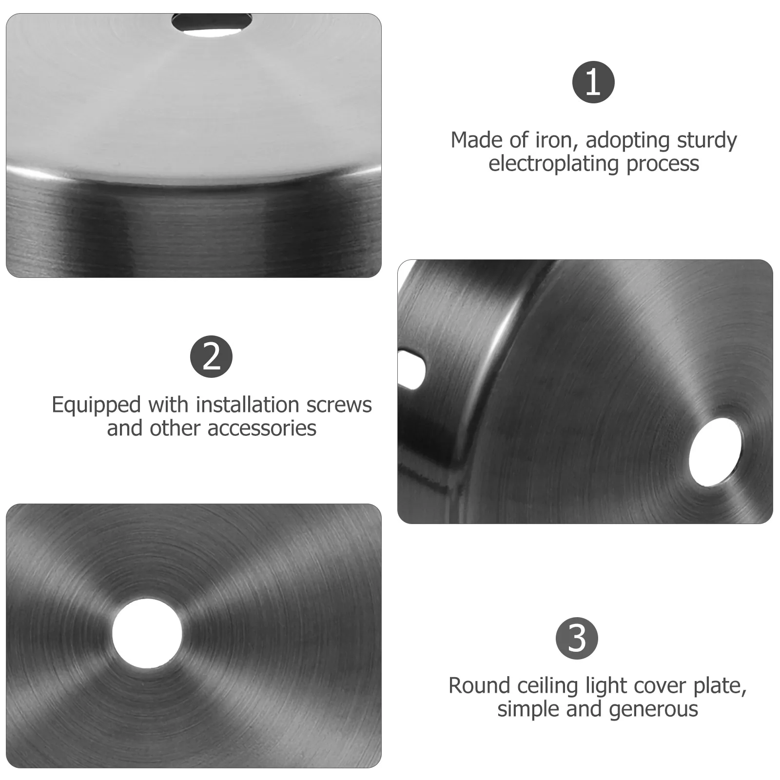 1 Set Ceiling Light Canopy Plate Chandelier Cover Kit Pendant Lamp Mounting Bracket Round Iron Sturdy Rustproof Simple Design
1 Set Ceiling Light Canopy Plate Chandelier Cover Kit Pendant Lamp Mounting Bracket Round Iron Sturdy Rustproof Simple Design