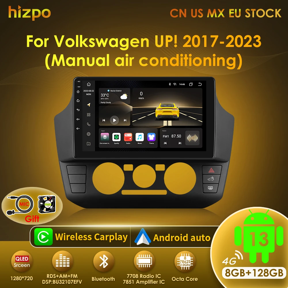 Hizpo Car Radio Wireless Carplay Android Auto for Volkswagen UP! 2017 -2023 GPS Navigator MP5 Player TouchScreen 4G WiFi Stereo
Hizpo Car Radio Wireless Carplay Android Auto for Volkswagen UP! 2017 -2023 GPS Navigator MP5 Player TouchScreen 4G WiFi Stereo