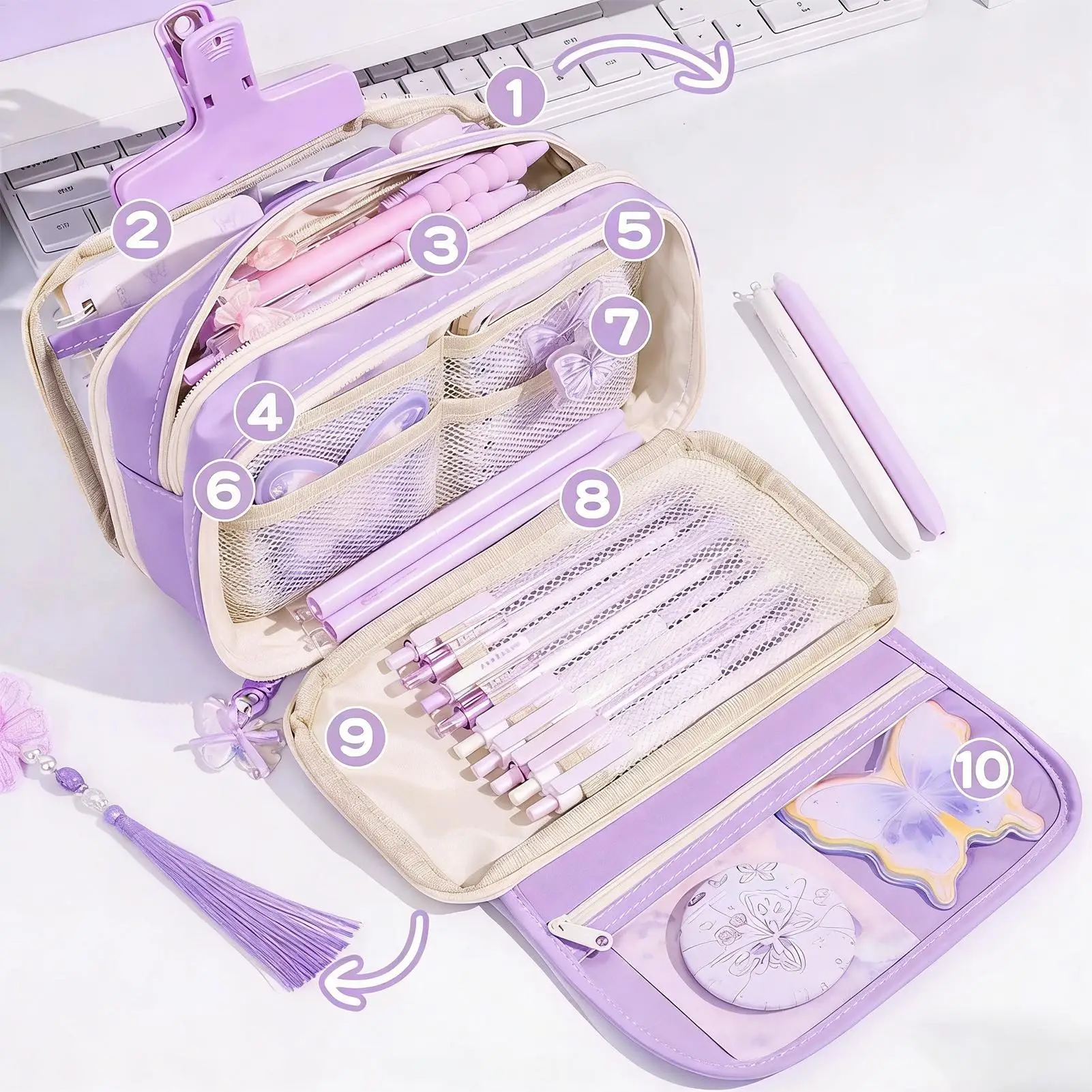 Pencil Pouch With Supplies Cute Large Capacity Bag Aesthetic Stationery Set For Girls Boys Office Travel College Classroom Pens
Pencil Pouch With Supplies Cute Large Capacity Bag Aesthetic Stationery Set For Girls Boys Office Travel College Classroom Pens