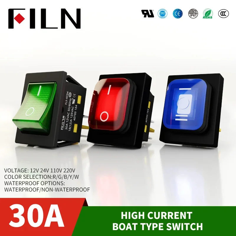 30A/250V Heavy Duty 4 pin DPST IP67 Sealed Waterproof T85 Auto Boat Marine Toggle Rocker Switch with LED 12V 220V 30x22
30A/250V Heavy Duty 4 pin DPST IP67 Sealed Waterproof T85 Auto Boat Marine Toggle Rocker Switch with LED 12V 220V 30x22