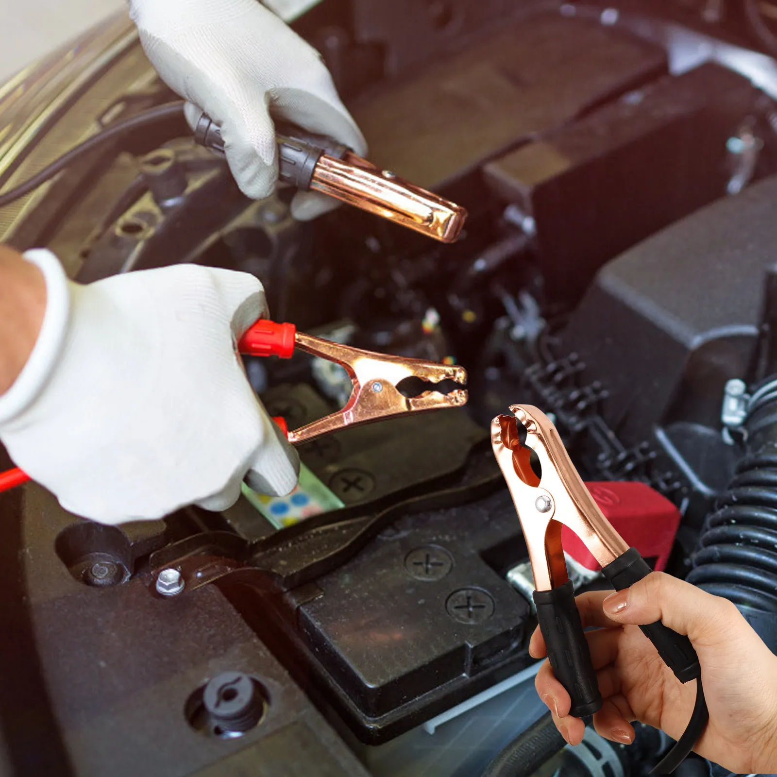 Комплект из 2-х кабелей-перемычек для автомобиля: медные резиновые зажимы, быстрозажимные клеммы для запуска двигателя, портативный кабель для пускового устройства
Комплект из 2-х кабелей-перемычек для автомобиля: медные резиновые зажимы, быстрозажимные клеммы для запуска двигателя, портативный кабель для пускового устройства