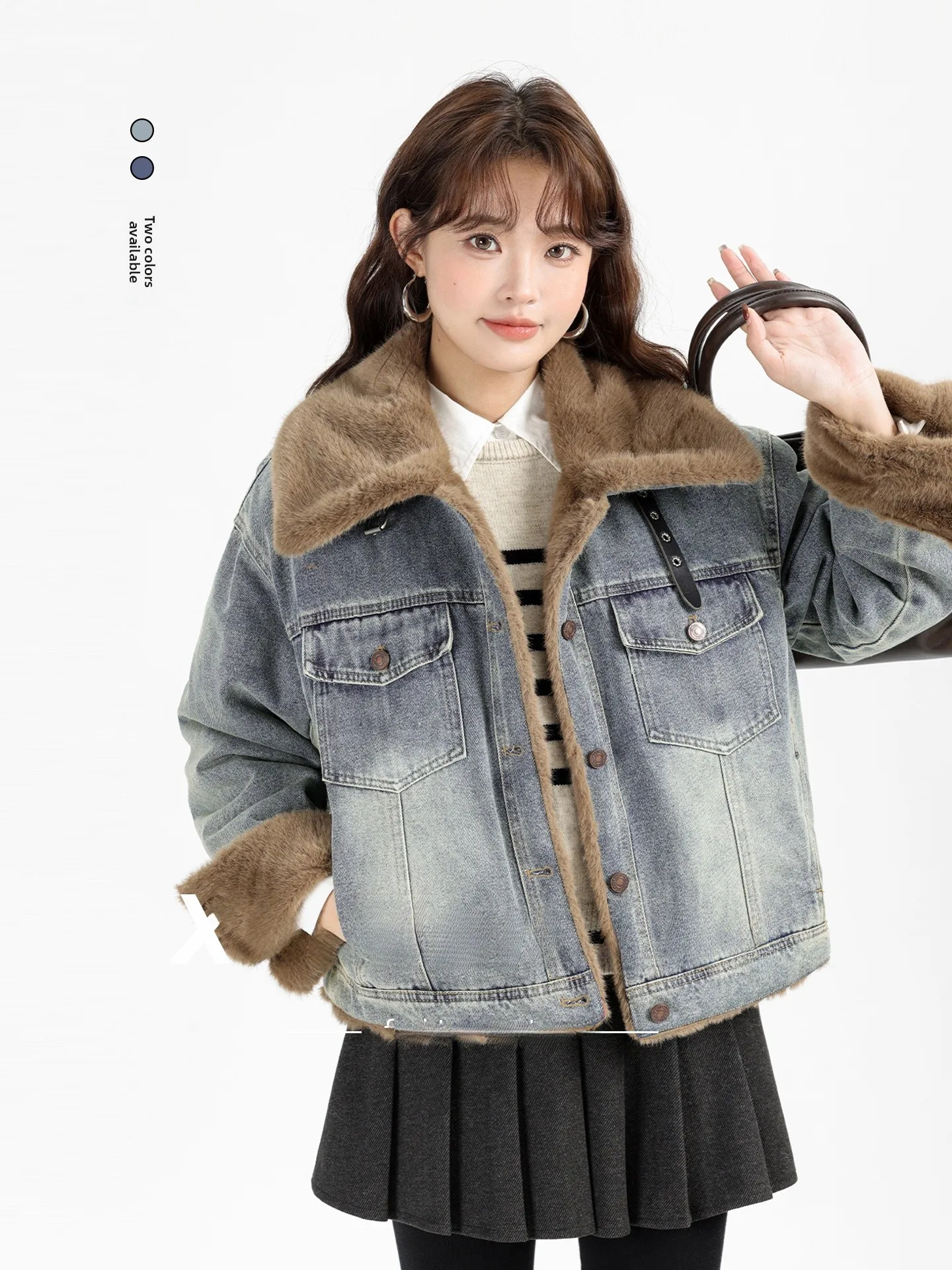 Korean Sle Waed Faux Fur Collar ort Denim Jaet Warmth plus Inner Environmental Protection Winter Coat Jaet
Korean Sle Waed Faux Fur Collar ort Denim Jaet Warmth plus Inner Environmental Protection Winter Coat Jaet