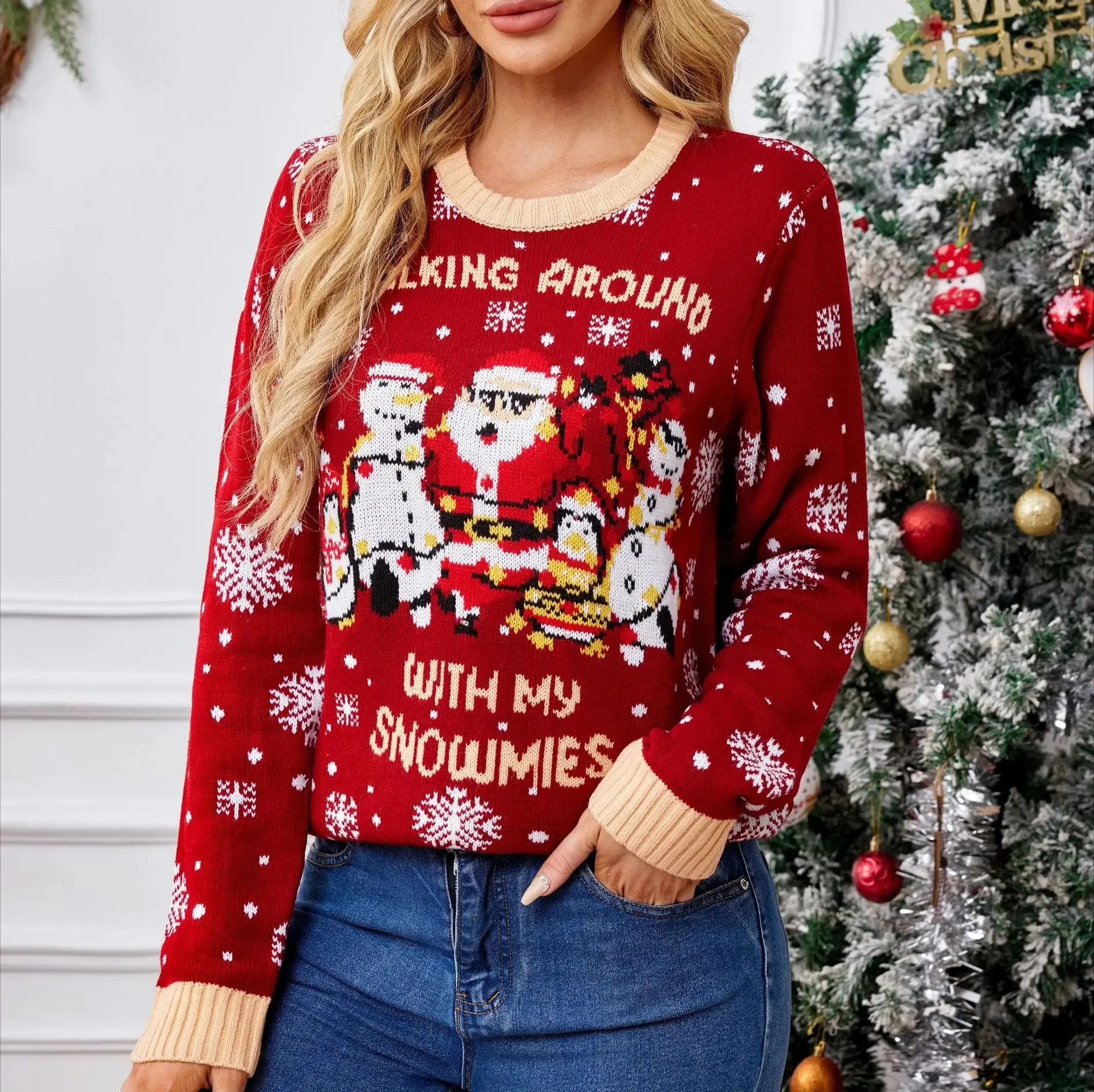2025 Xmas Look Christmas Sweater Women, Holiday Party Wear Loose Pullover, Soft Warm O-Neck Knitwear & Gift
2025 Xmas Look Christmas Sweater Women, Holiday Party Wear Loose Pullover, Soft Warm O-Neck Knitwear & Gift