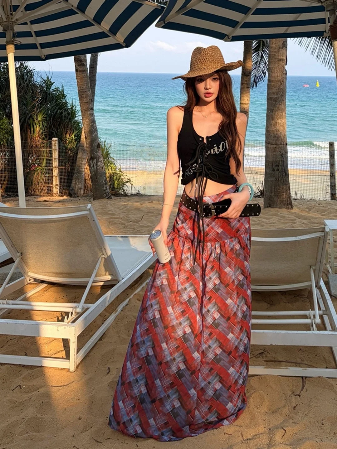 Black Letter Tie Waist Slim Fit Vest Set High Waist Split Color Block Plaid Skirt Summer Casual Style Women's Fashion Set
Black Letter Tie Waist Slim Fit Vest Set High Waist Split Color Block Plaid Skirt Summer Casual Style Women's Fashion Set