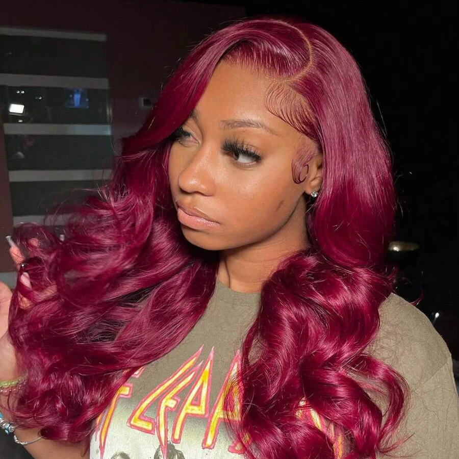 200 Density #99J Colored 13x6 HD Lace Frontal Wigs 13x4 Lace Frontal Human Hair Wigs Burgundy Body Wave Wig Human Hair Curly
200 Density #99J Colored 13x6 HD Lace Frontal Wigs 13x4 Lace Frontal Human Hair Wigs Burgundy Body Wave Wig Human Hair Curly