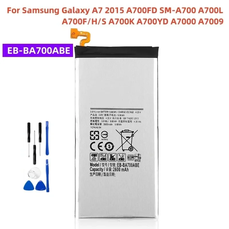 EB-BA700ABE 2600mAh Battery For Samsung Galaxy A7 2015 A700FD SM-A700 A700L A700F/H/S A700K A700YD A7000 A7009+Tools
EB-BA700ABE 2600mAh Battery For Samsung Galaxy A7 2015 A700FD SM-A700 A700L A700F/H/S A700K A700YD A7000 A7009+Tools