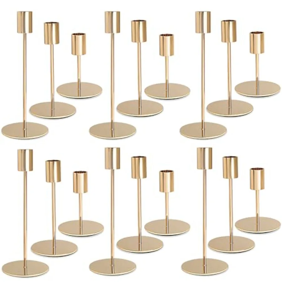 Candlestick Holders - Bulk Decorative Metal Candelabra for Taper Candles - Fit 0.8 Inch Diameter - Taper Candle Stands for Wedd
Candlestick Holders - Bulk Decorative Metal Candelabra for Taper Candles - Fit 0.8 Inch Diameter - Taper Candle Stands for Wedd
