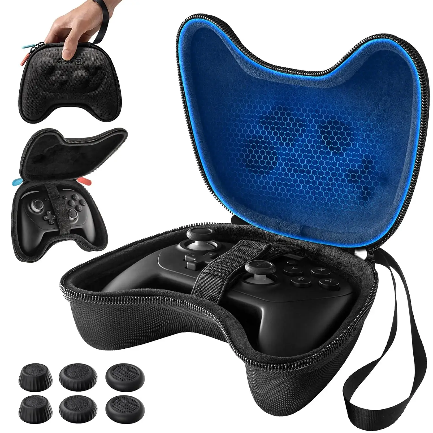 JSAUX Carrying Case for Nintendo Switch Pro/Switch 2 Pro Controller,Travel Protective All-around Protection Portable CarryingBag