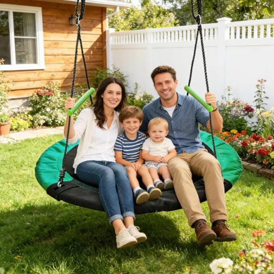 4Feet Round Tree/Saucer Swg for Yard Garden Playground Park - Sturdy Frame PP Mat Blue Adjustable Multi-Strand Ropes Safe Durab
4Feet Round Tree/Saucer Swg for Yard Garden Playground Park - Sturdy Frame PP Mat Blue Adjustable Multi-Strand Ropes Safe Durab