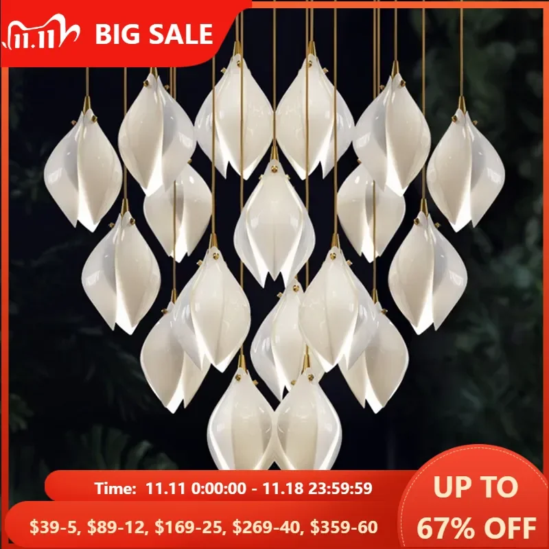 Modern Ceramic Magnolia Flower G9 Led Chandelier Villa Stairs Petal Led Hanging Pendant Lights White Luxury Led Lamp Fixtures
Modern Ceramic Magnolia Flower G9 Led Chandelier Villa Stairs Petal Led Hanging Pendant Lights White Luxury Led Lamp Fixtures