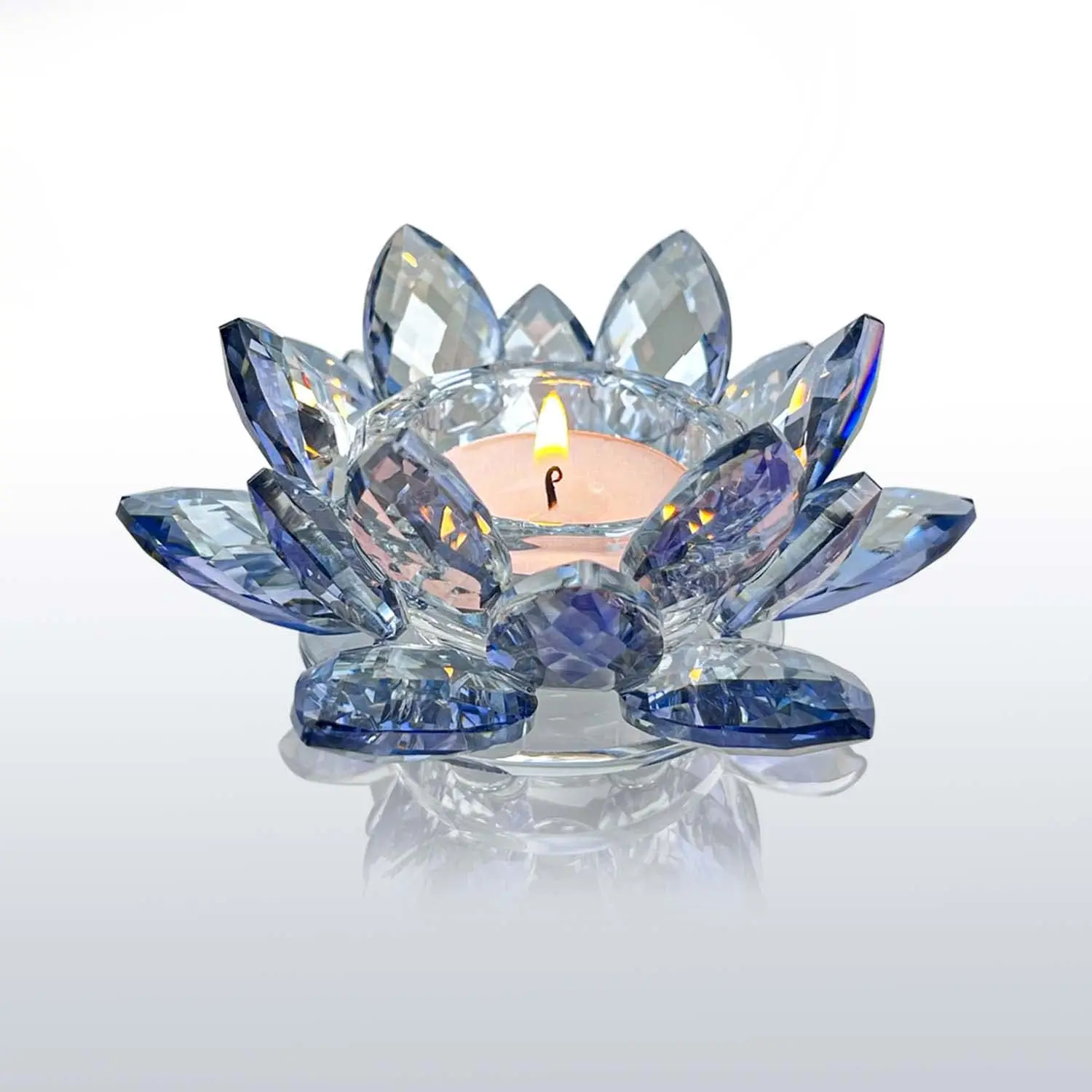 Crystal Lotus Tealight Candle Holder - Blue, for Home Wedding Party Decor
Crystal Lotus Tealight Candle Holder - Blue, for Home Wedding Party Decor
