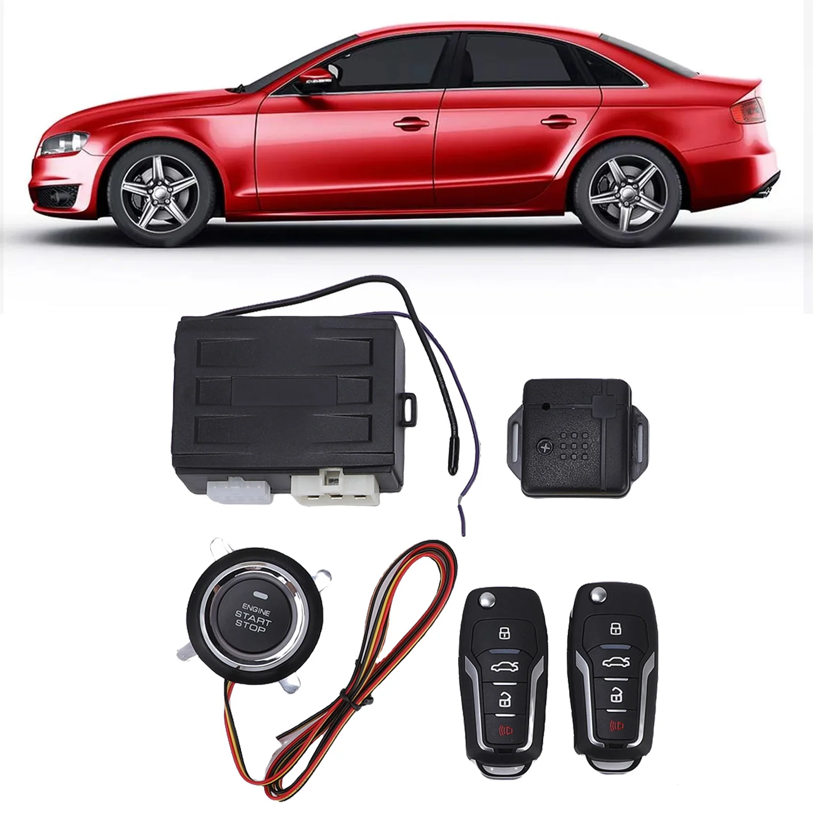 Keyless Entry Car Alarm System Remote Engine Starter Push to Start Ignition Kit Universal for DC 12V Trucks SUVs ATVs Vehicle
Keyless Entry Car Alarm System Remote Engine Starter Push to Start Ignition Kit Universal for DC 12V Trucks SUVs ATVs Vehicle