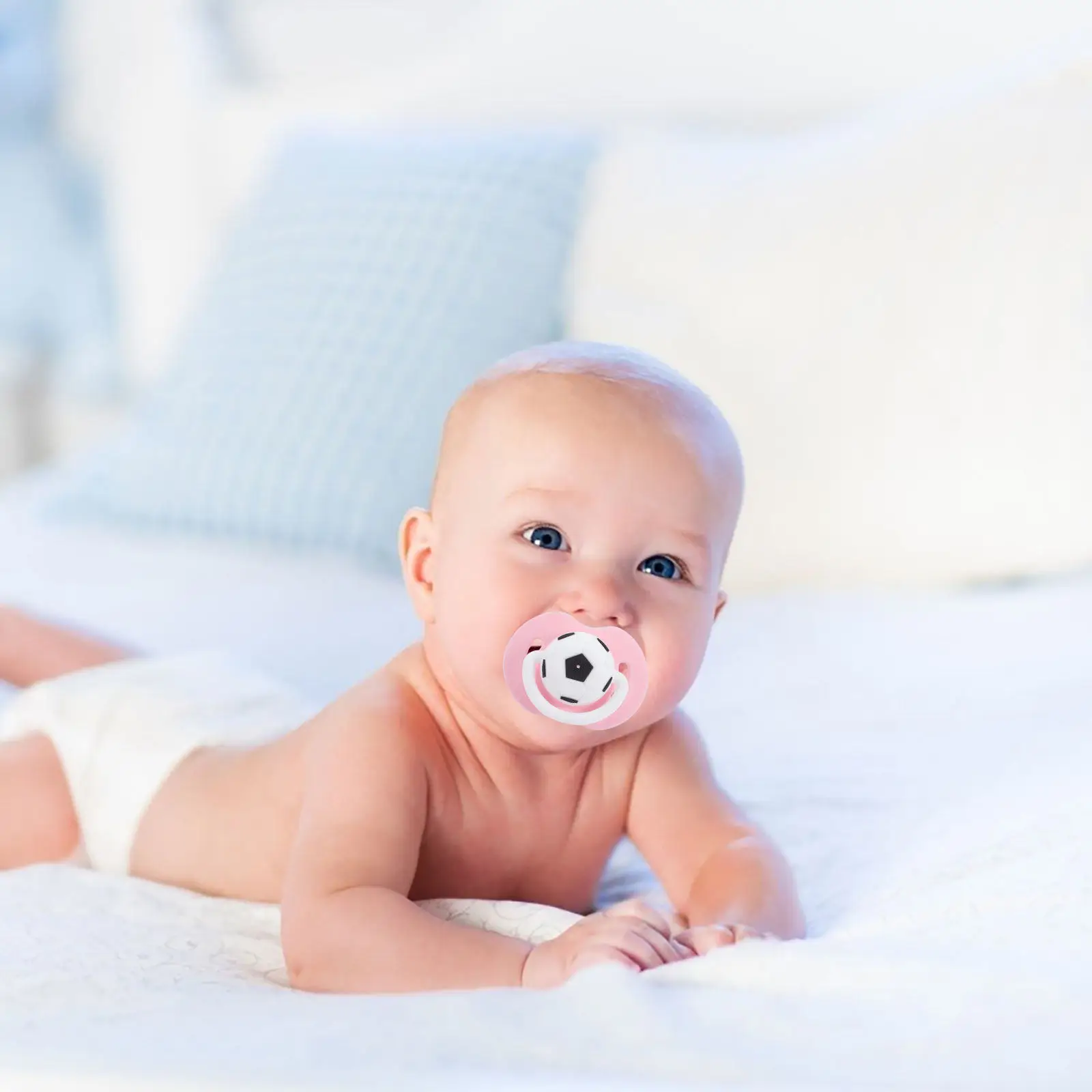 2Pcs Football Shaped Baby Pacifiers Premium Silicone Newborn Pacifier Ergonomic Thin Flat Design for Natural Sucking Movement
2Pcs Football Shaped Baby Pacifiers Premium Silicone Newborn Pacifier Ergonomic Thin Flat Design for Natural Sucking Movement