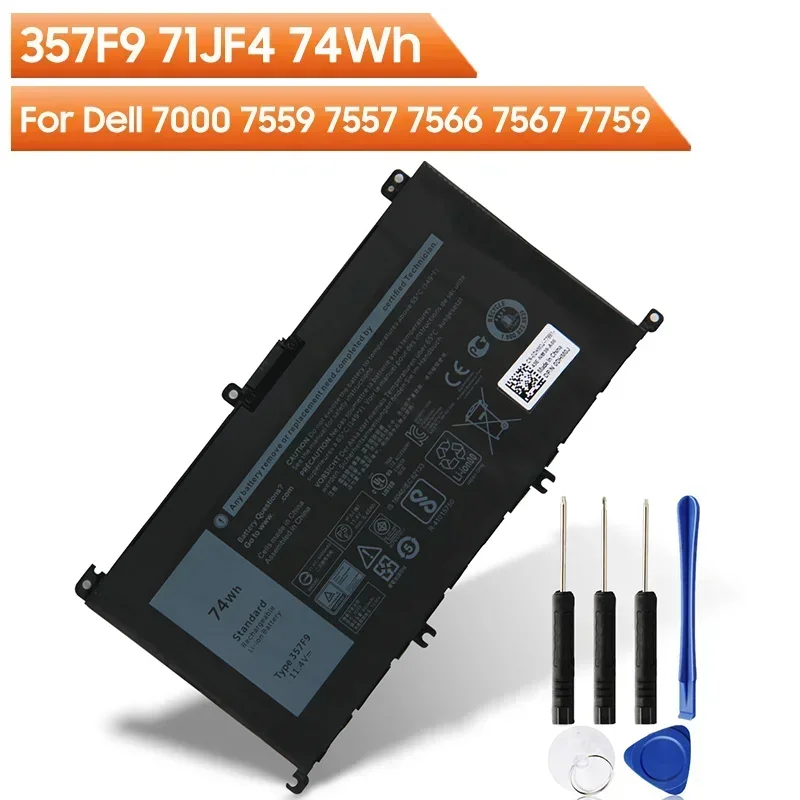 357F9 71JF4 Сменный аккумулятор для Dell Inspiron 15 дюймов 7000 7559 7557 7566 7567 7759 Аккумуляторная батарея 74 Втч
357F9 71JF4 Сменный аккумулятор для Dell Inspiron 15 дюймов 7000 7559 7557 7566 7567 7759 Аккумуляторная батарея 74 Втч
