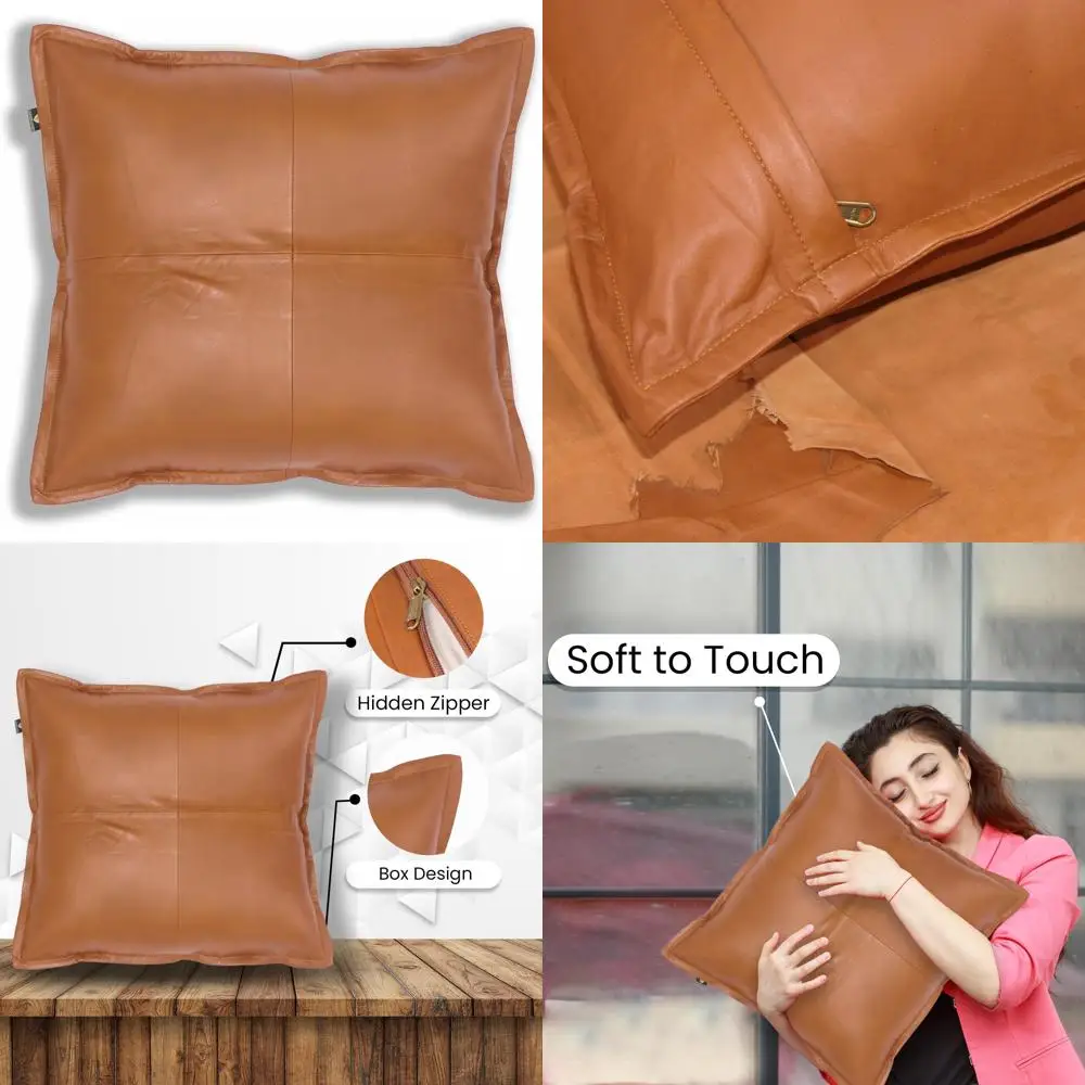 Lambskin Leather Pillow Cover - 20x20 Sofa Cushion Case - Elegant Living Room & Bedroom Decorative Throw Covers
Lambskin Leather Pillow Cover - 20x20 Sofa Cushion Case - Elegant Living Room & Bedroom Decorative Throw Covers