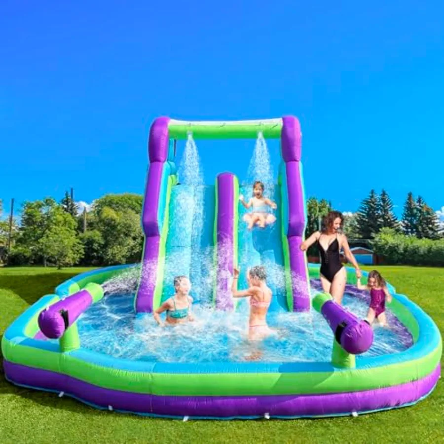 Inflatable Double Water Slide 17.7FT Large Climber Inflatable Water Park for Big 5-10 Purple Huge Splash Pool Easy to Set Up In
Inflatable Double Water Slide 17.7FT Large Climber Inflatable Water Park for Big 5-10 Purple Huge Splash Pool Easy to Set Up In