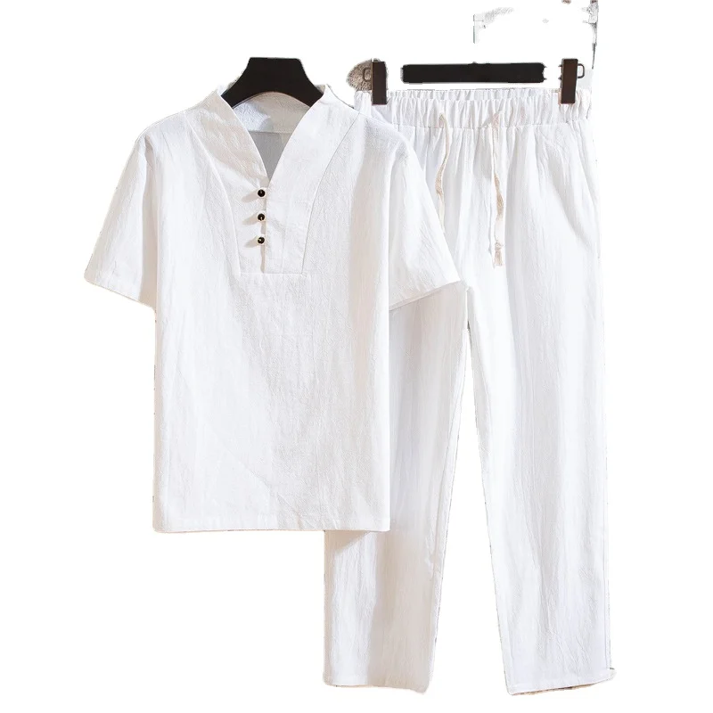 Summer Thin Section Linen Suit Men's Large Size Chinese Style Loose Retro Cotton and Linen Two Piece Set Sehe Fashion
Summer Thin Section Linen Suit Men's Large Size Chinese Style Loose Retro Cotton and Linen Two Piece Set Sehe Fashion