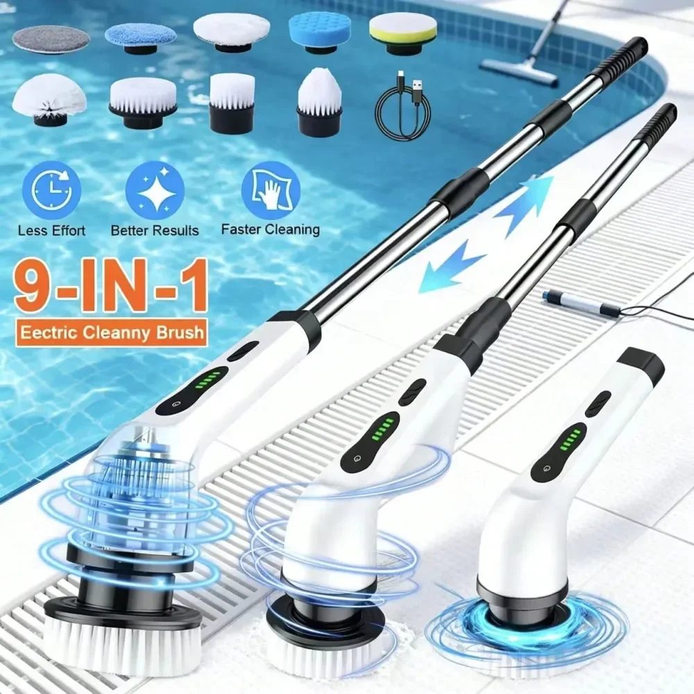 Speed Cordless Electric Cleaning Brush, 5000mAh Large Battery Spin Scrubber With Extension Handle, 120Mins Working Time For Hom
Speed Cordless Electric Cleaning Brush, 5000mAh Large Battery Spin Scrubber With Extension Handle, 120Mins Working Time For Hom