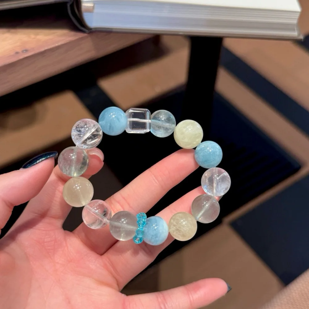 Natural Yellow Citrine Green Fluorite Aquamarine Bead Bracelet Women Reiki Healing Strand Bangles Jewelry For Female 14mm 1PCS
Natural Yellow Citrine Green Fluorite Aquamarine Bead Bracelet Women Reiki Healing Strand Bangles Jewelry For Female 14mm 1PCS