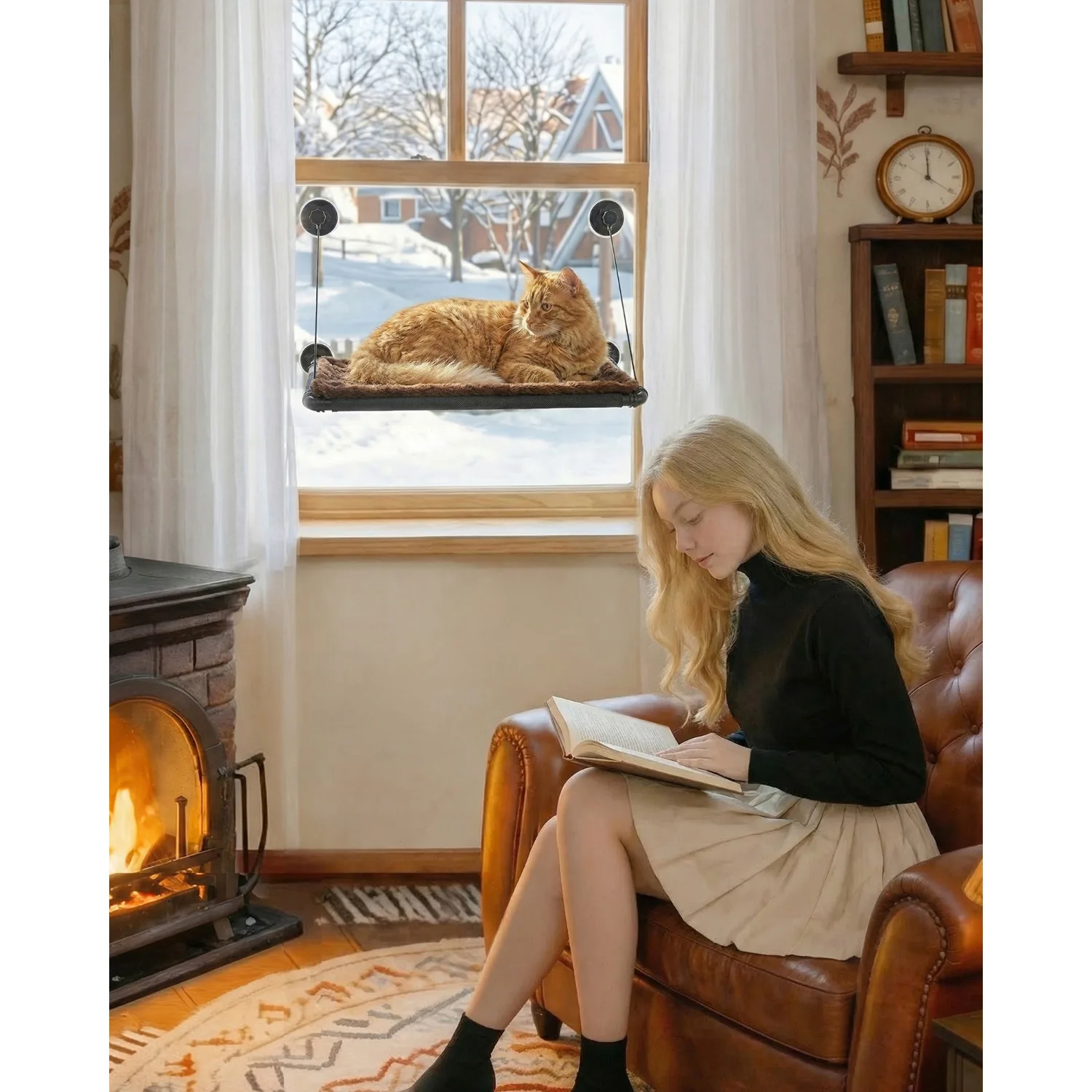 Cat Window Perch, Cat Hammock Window Seat with Suction Cups Extra Large Sturdy Cat Bed Cat Resting Seat
Cat Window Perch, Cat Hammock Window Seat with Suction Cups Extra Large Sturdy Cat Bed Cat Resting Seat