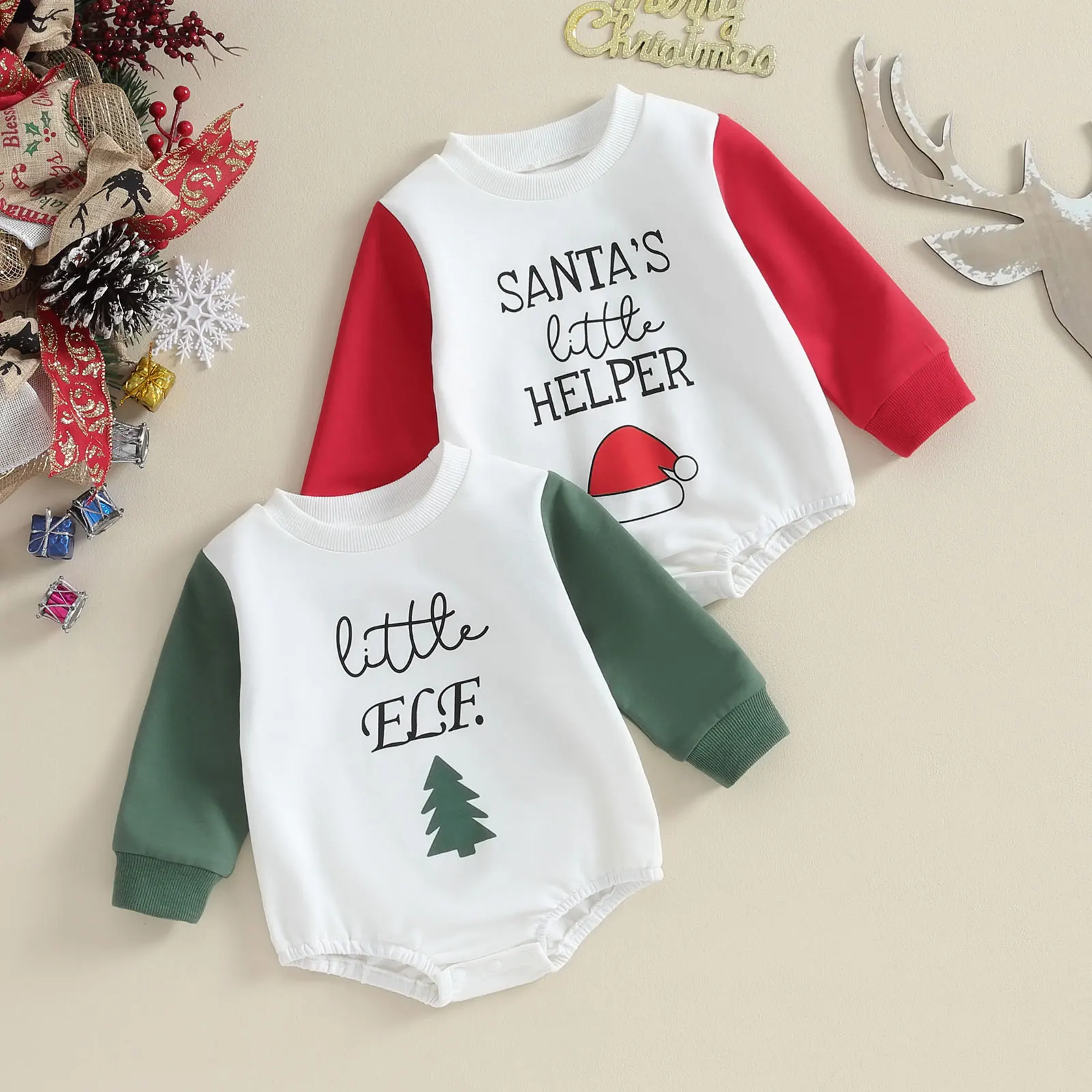2023 Baby Girls Boys Sweatshirts Rompers Christmas Clothes Letter Christmas Hat/Tree Print Long Sleeve Xmas Bodysuits Costume
2023 Baby Girls Boys Sweatshirts Rompers Christmas Clothes Letter Christmas Hat/Tree Print Long Sleeve Xmas Bodysuits Costume