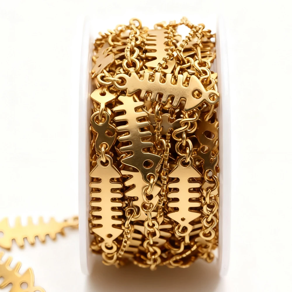 1M 18K Gold Plated Stainless Steel Fishbone Chain Glossy Ocean themed Jewelry Chain for DIY Necklace Bracelet Making Wholesale
1M 18K Gold Plated Stainless Steel Fishbone Chain Glossy Ocean themed Jewelry Chain for DIY Necklace Bracelet Making Wholesale