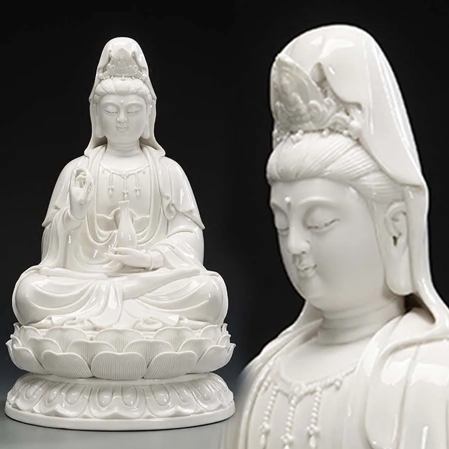 high grade home family efficacious Avalokitesvara FENG SHUI Mascot Guanyin Buddha jade Porcelain carving Sculpture statue 30cm
high grade home family efficacious Avalokitesvara FENG SHUI Mascot Guanyin Buddha jade Porcelain carving Sculpture statue 30cm