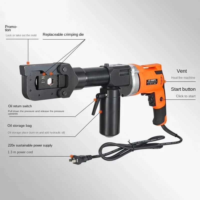 Factory Price LZ-300FC 2-in-1 Electric Hydraulic Crimping Pliers And Cable Scissors - Cutting Cable Terminal Crimping Tool
Factory Price LZ-300FC 2-in-1 Electric Hydraulic Crimping Pliers And Cable Scissors - Cutting Cable Terminal Crimping Tool
