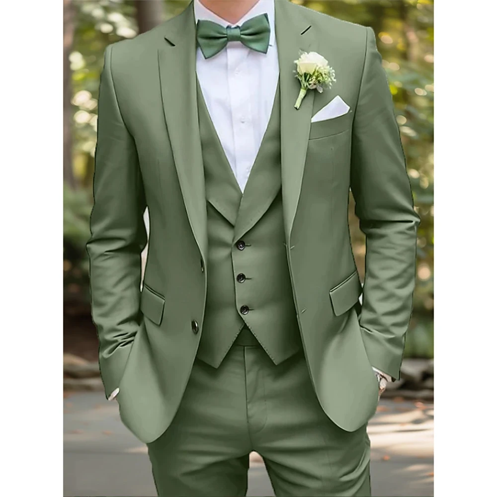 Men's Wedding Business Suits Green Fashion Party Solid Colored 3 Pieces Single Breasted Tuxedos Jacket+Vest+Pants Costume Homme
Men's Wedding Business Suits Green Fashion Party Solid Colored 3 Pieces Single Breasted Tuxedos Jacket+Vest+Pants Costume Homme