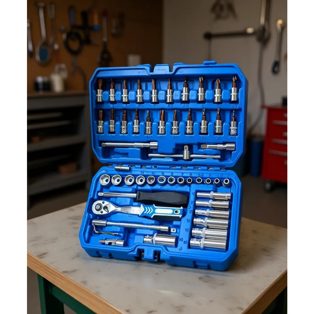 53 Piece Mini Ratchet Socket Set for Motorcycle Auto and Home Repairs with Storage Case
53 Piece Mini Ratchet Socket Set for Motorcycle Auto and Home Repairs with Storage Case
