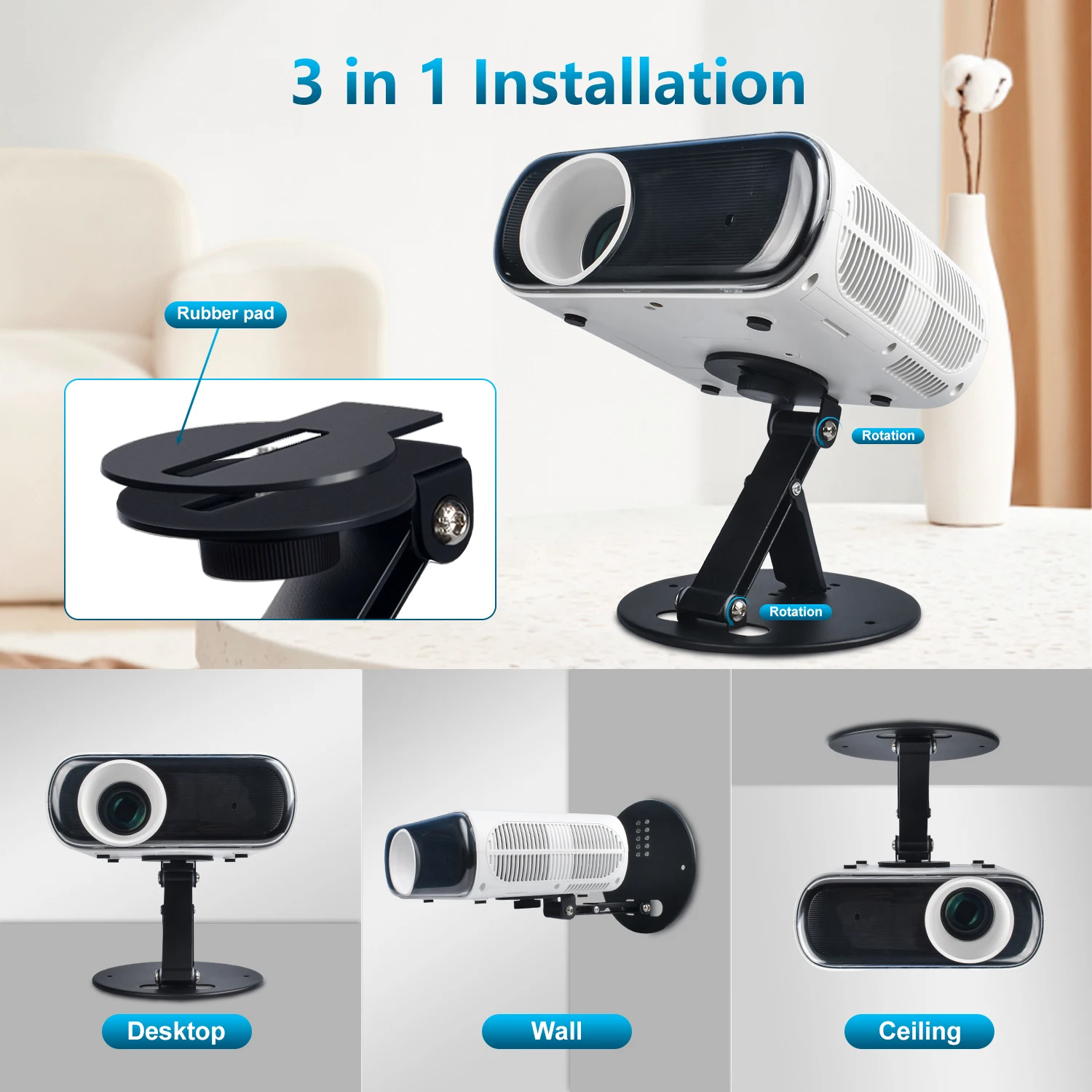 Подставка для проектора, складное настольное крепление, потолочное крепление, регулировка 180 градусов, универсальный винт 1/4 дюйма для большинства мини-проекторов
Подставка для проектора, складное настольное крепление, потолочное крепление, регулировка 180 градусов, универсальный винт 1/4 дюйма для большинства мини-проекторов