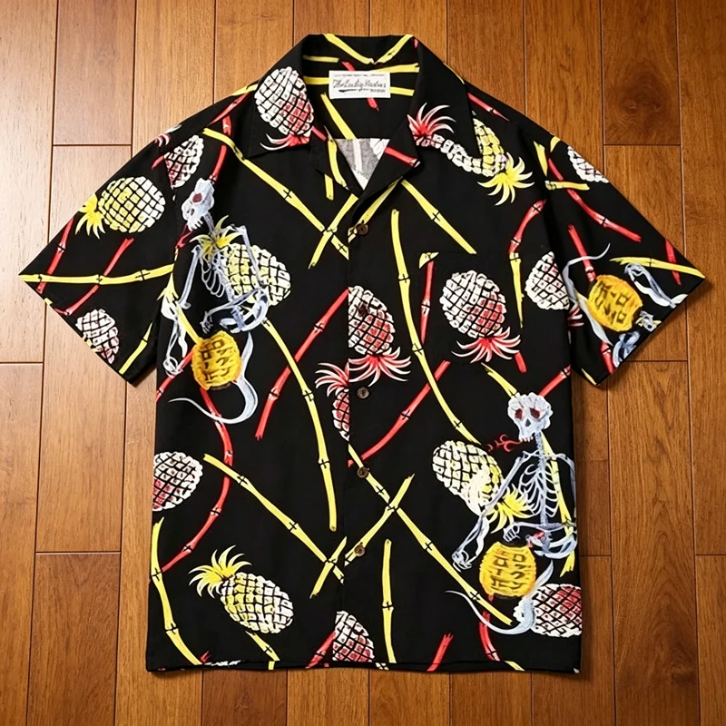 High Quality Trendy Wacko Maria Short-sleeved Shirt Skeleton Lantern Print Button Pocket Casual Shirt Men Women Tops
High Quality Trendy Wacko Maria Short-sleeved Shirt Skeleton Lantern Print Button Pocket Casual Shirt Men Women Tops