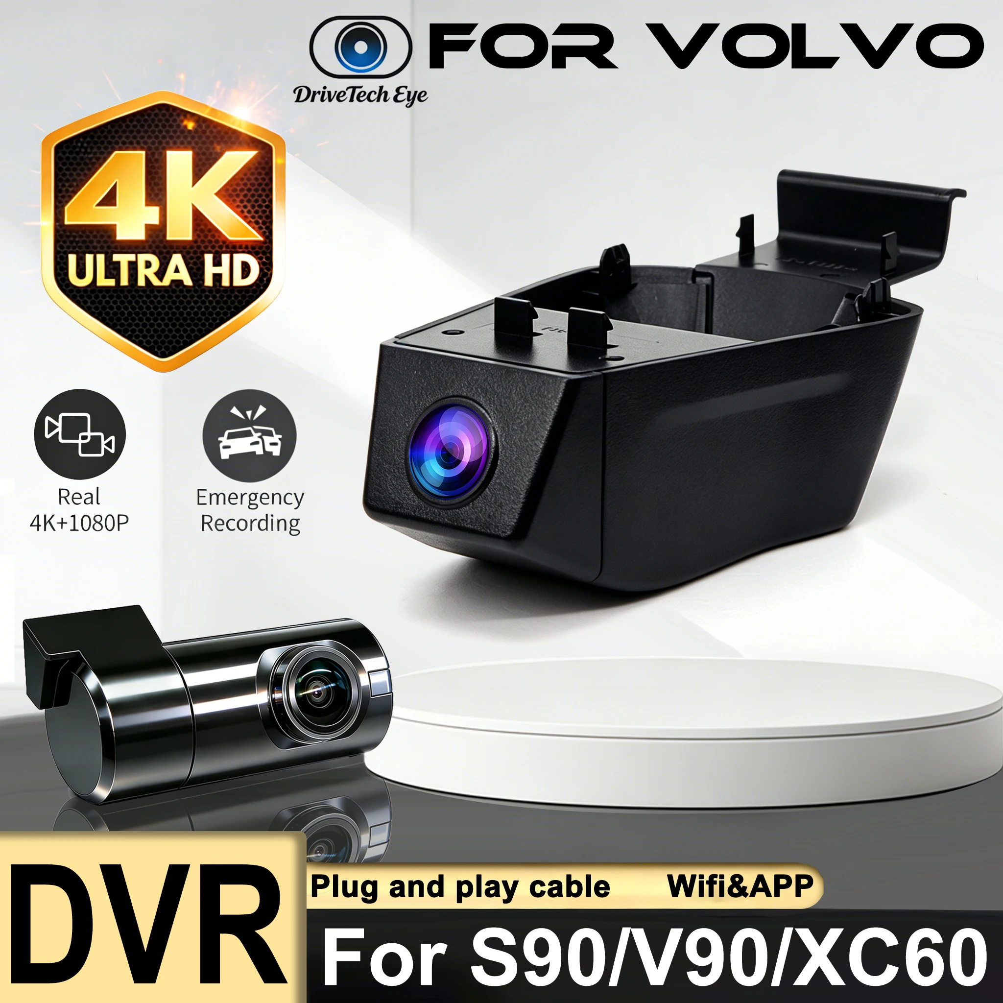 Dash Cam 4K for VOLVO XC60 S90 V90 2022 2023 2024,Plug and Play Car DVR Dashcam Camera Video Recorder WiFi APP Monitor Dashcam
Dash Cam 4K for VOLVO XC60 S90 V90 2022 2023 2024,Plug and Play Car DVR Dashcam Camera Video Recorder WiFi APP Monitor Dashcam
