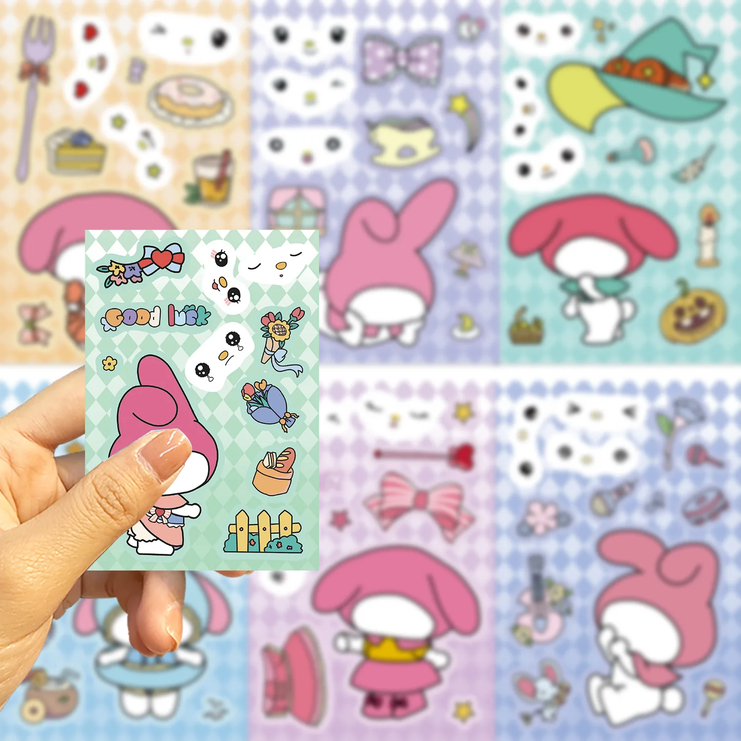 8/16Sheets Sanrio My Melody Puzzle Stickers Kawaii Cartoon Make A Face Sticker Phone Guitar Cup Decoration Kid Toys Party Gifts
8/16Sheets Sanrio My Melody Puzzle Stickers Kawaii Cartoon Make A Face Sticker Phone Guitar Cup Decoration Kid Toys Party Gifts