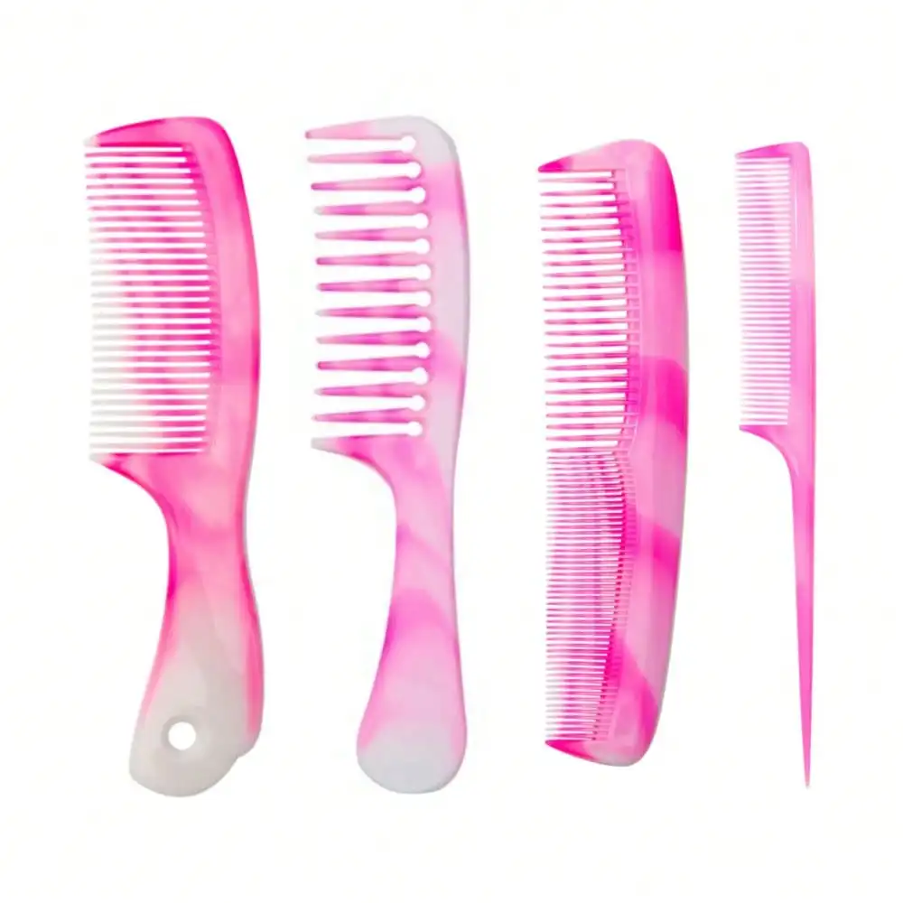 1/4pcs Pink Comb Set - Multi-Functional Hair Brush, Wide-Tooth Comb, Fine-Tooth Comb, Rat-Tail Comb And Double-Sided Comb, Made Of High-Quality ABS Material, Suitable For Men And Women, Fits All Hair Types
1/4pcs Pink Comb Set - Multi-Functional Hair Brush, Wide-Tooth Comb, Fine-Tooth Comb, Rat-Tail Comb And Double-Sided Comb, Made Of High-Quality ABS Material, Suitable For Men And Women, Fits All Hair Types