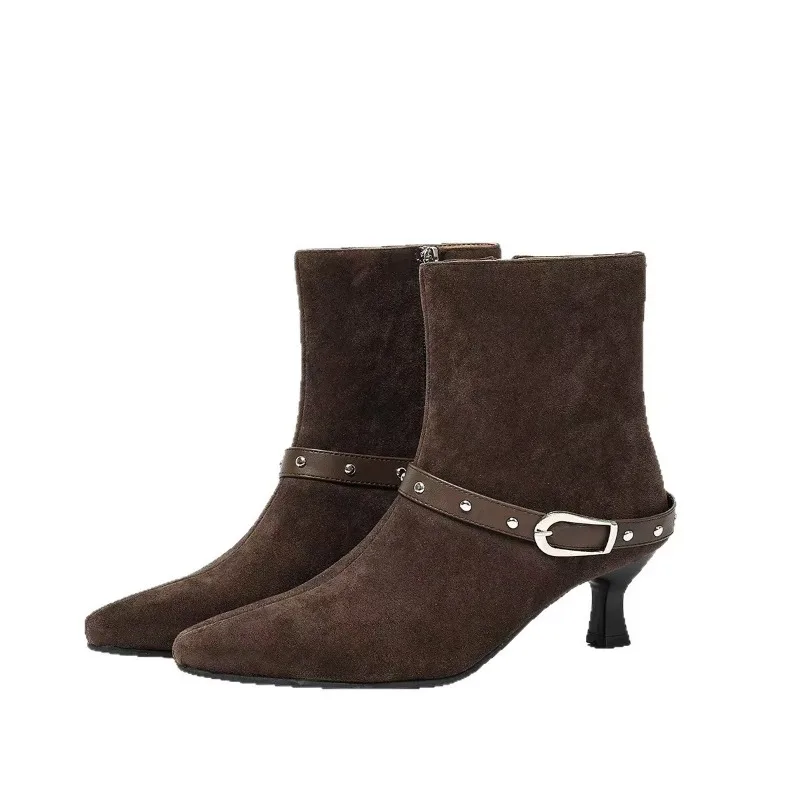 Spring Autumn New Pointed Toe Women's Mid Calf Boots Fashion Concise Style Solid Color Buckle Strap Casual Mid Heel Women Shoes
Spring Autumn New Pointed Toe Women's Mid Calf Boots Fashion Concise Style Solid Color Buckle Strap Casual Mid Heel Women Shoes