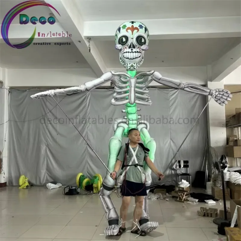 European New Polyester Fabric 3.5 M High Inflatable Skeleton Puppet With LED For Halloween Street Parade
European New Polyester Fabric 3.5 M High Inflatable Skeleton Puppet With LED For Halloween Street Parade