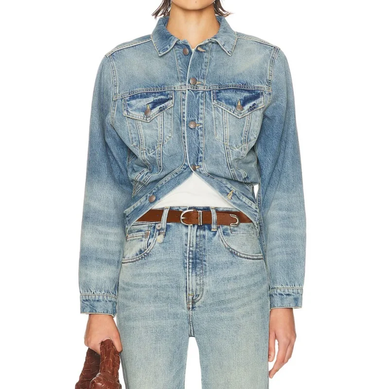 High quality autumn new women's pure cotton washed collar irregular denim jacket y2k fashionable high street short denim jacket
High quality autumn new women's pure cotton washed collar irregular denim jacket y2k fashionable high street short denim jacket