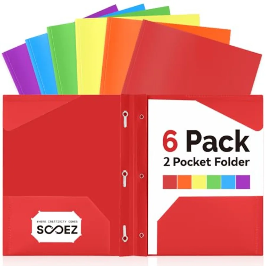 Plastic Folders s and Prongs, 6 Pack Folders Prongs, Heavy Duty 3 Prong 2-Pocket Folders for Document, Colored File Folder Back
Plastic Folders s and Prongs, 6 Pack Folders Prongs, Heavy Duty 3 Prong 2-Pocket Folders for Document, Colored File Folder Back