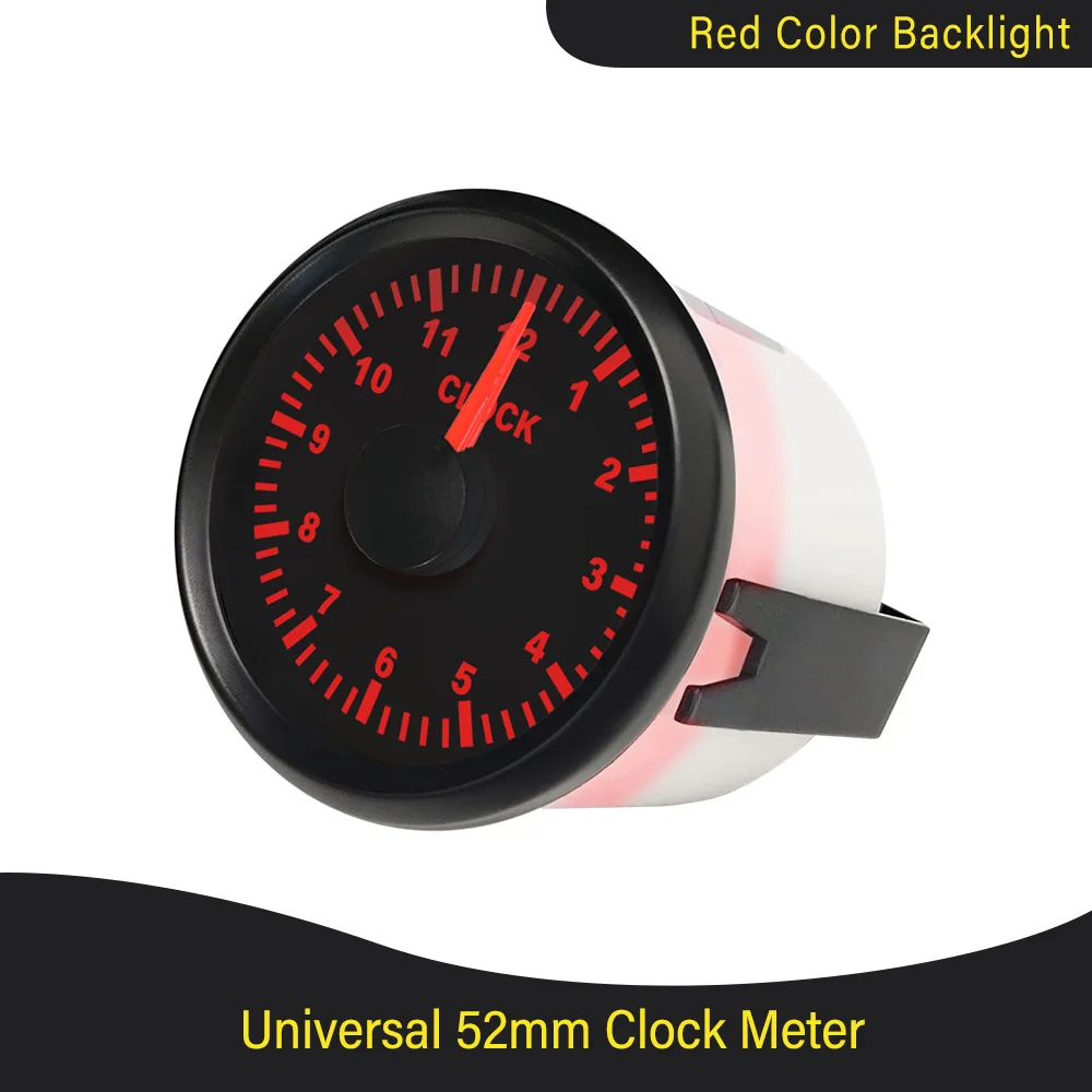 Universal 52mm(2") Clock Meter 12-Hour Format with Red Backlight 12V/24V for Car Boat Truck Waterproof
Universal 52mm(2") Clock Meter 12-Hour Format with Red Backlight 12V/24V for Car Boat Truck Waterproof