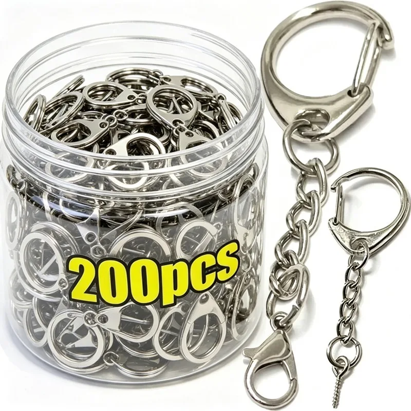 200pcs Metal Lobster Clasp Keychain Stainless Steel Swivel Snap Hooks Key Chain Fashion Jewelry Making Keyring DIY Accessories
200pcs Metal Lobster Clasp Keychain Stainless Steel Swivel Snap Hooks Key Chain Fashion Jewelry Making Keyring DIY Accessories