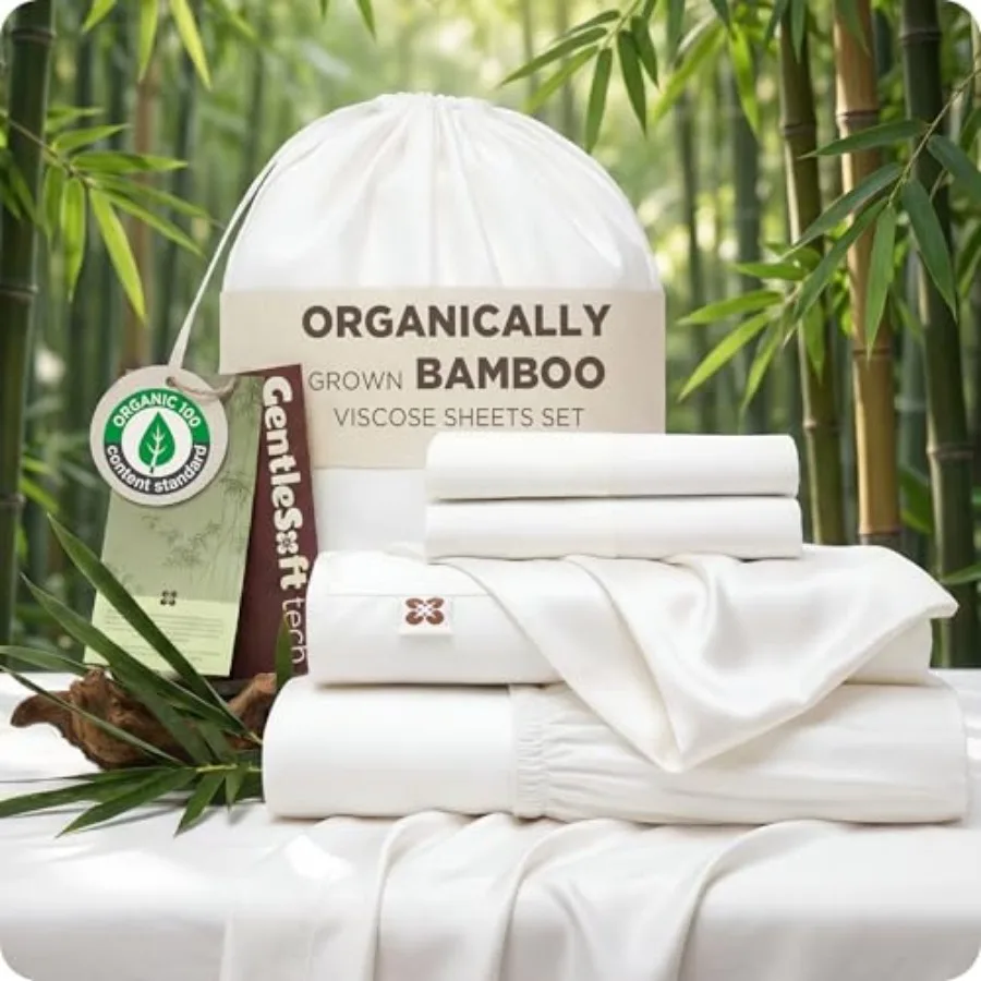 100% Organically Grown Bamboo Viscose Sheet Set Cooling Bedsheets for Hot Sleepers Luxury Silky Soft PureWoven 18" Deep Pocket
100% Organically Grown Bamboo Viscose Sheet Set Cooling Bedsheets for Hot Sleepers Luxury Silky Soft PureWoven 18" Deep Pocket