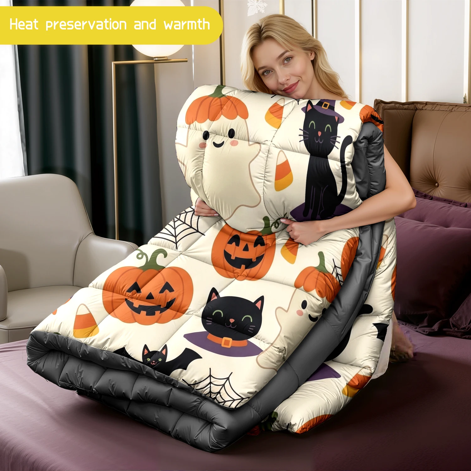 3pcs Halloween Comforter Bedding Set-1pc Comforter + 2pcs Pillowcases Soft Breathable for Home Decor Style 01
3pcs Halloween Comforter Bedding Set-1pc Comforter + 2pcs Pillowcases Soft Breathable for Home Decor Style 01